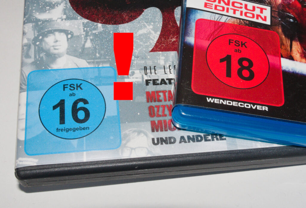 DVD-Hüllen mit Altersfreigabe ab 16 und 18 Jahren